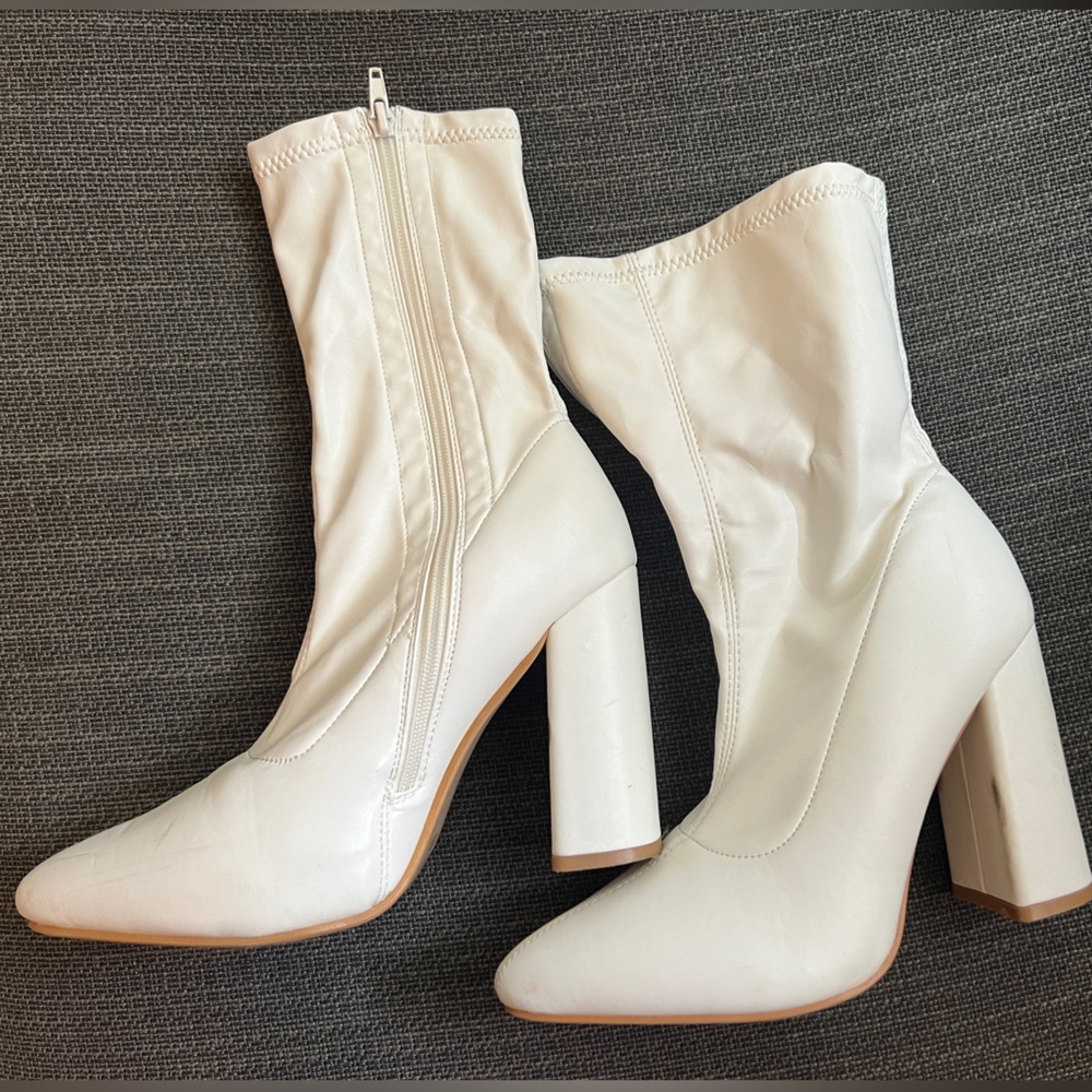 White ankle boots